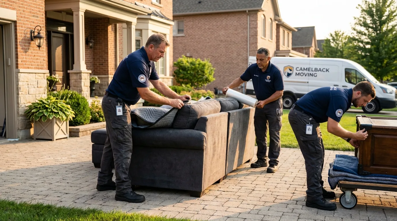 Large estate moving crew wrapping furniture in Saluda, SC